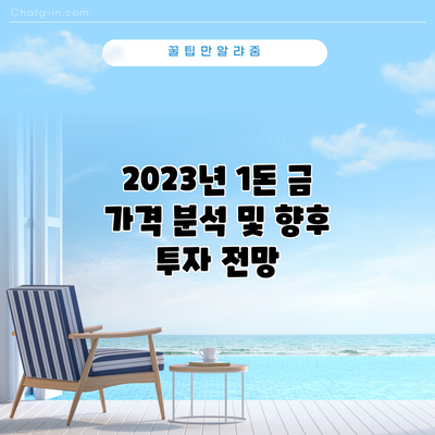 2023년 1돈 금 가격 분석 및 향후 투자 전망