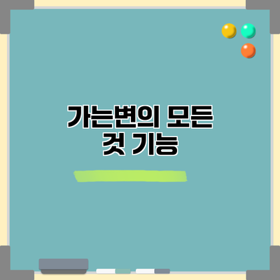 가는변의 모든 것: 기능