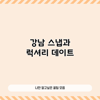 강남 스냅과 럭셔리 데이트