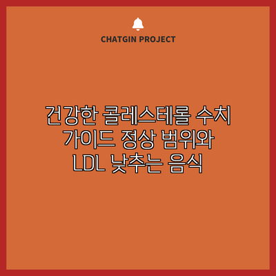 건강한 콜레스테롤 수치 가이드: 정상 범위와 LDL 낮추는 음식