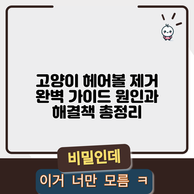 고양이 헤어볼 제거 완벽 가이드: 원인과 해결책 총정리