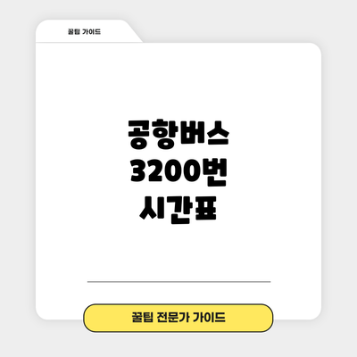 공항버스 3200번 시간표