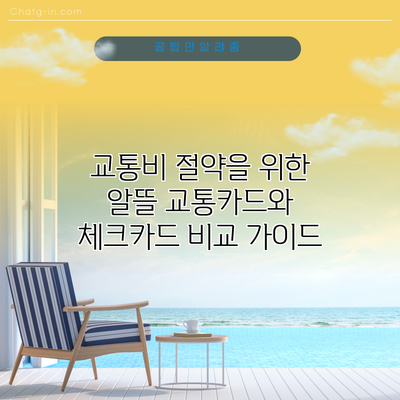 교통비 절약을 위한 알뜰 교통카드와 체크카드 비교 가이드