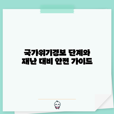 국가위기경보 단계와 재난 대비 안전 가이드