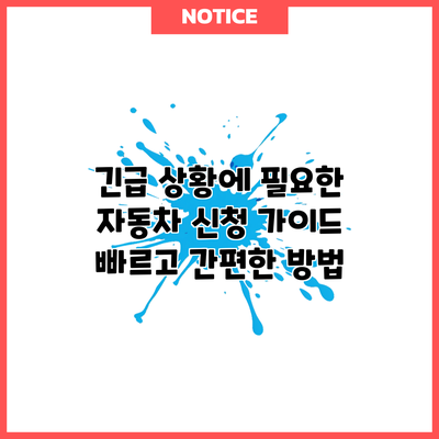 긴급 상황에 필요한 자동차 신청 가이드: 빠르고 간편한 방법