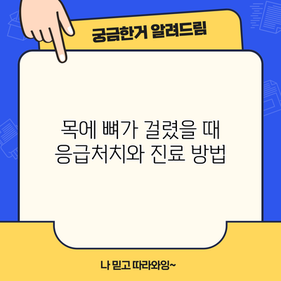 목에 뼈가 걸렸을 때 응급처치와 진료 방법