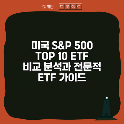 미국 S&P 500 TOP 10 ETF 비교 분석과 전문적 ETF 가이드
