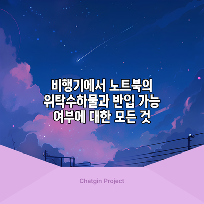 비행기에서 노트북의 위탁수하물과 반입 가능 여부에 대한 모든 것