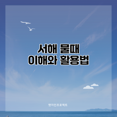 서해 물때: 이해와 활용법