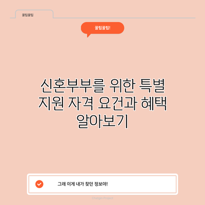 신혼부부를 위한 특별 지원: 자격 요건과 혜택 알아보기