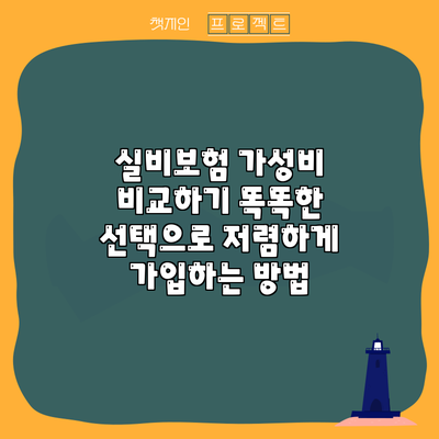 실비보험 가성비 비교하기: 똑똑한 선택으로 저렴하게 가입하는 방법