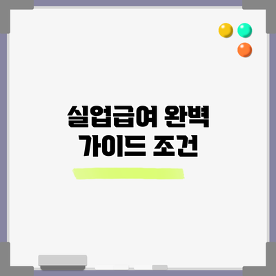 실업급여 완벽 가이드: 조건