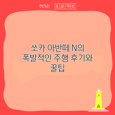 쏘카 아반떼 N의 폭발적인 주행 후기와 꿀팁