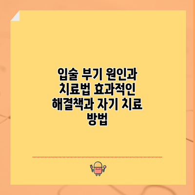 입술 부기 원인과 치료법: 효과적인 해결책과 자기 치료 방법