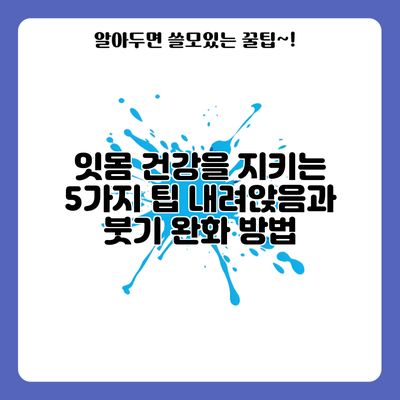 잇몸 건강을 지키는 5가지 팁: 내려앉음과 붓기 완화 방법