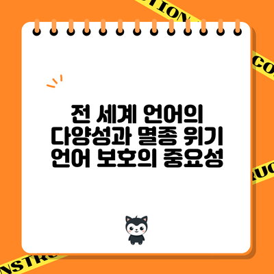 전 세계 언어의 다양성과 멸종 위기 언어 보호의 중요성