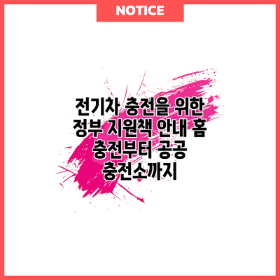 전기차 충전을 위한 정부 지원책 안내: 홈 충전부터 공공 충전소까지