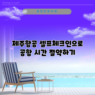 제주항공 셀프체크인으로 공항 시간 절약하기