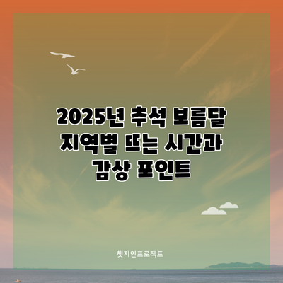 2025년 추석 보름달 지역별 뜨는 시간과 감상 포인트