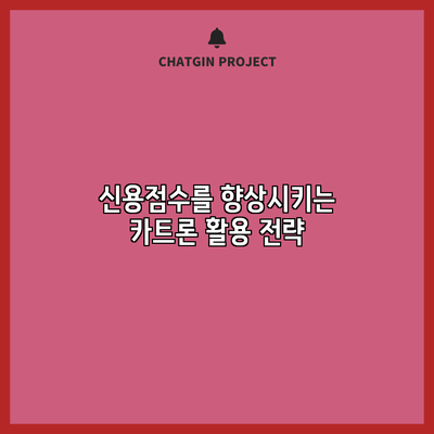 신용점수를 향상시키는 카트론 활용 전략