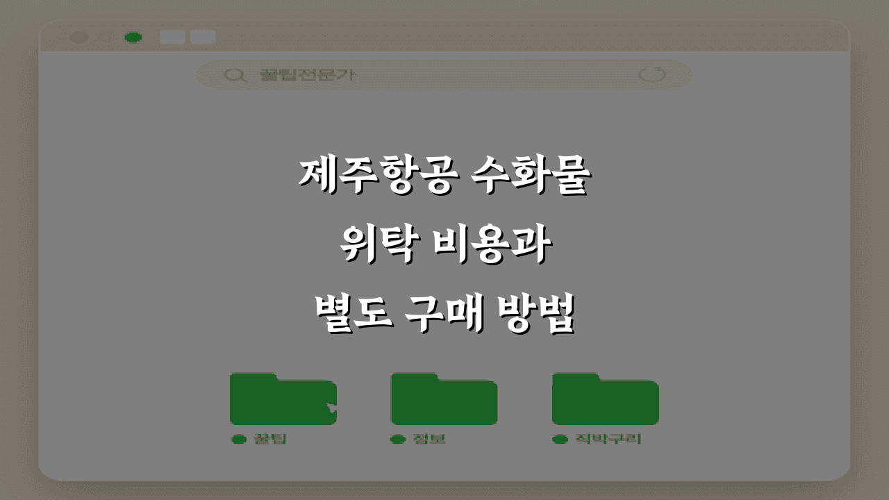 제주항공 수화물 위탁 비용과 별도 구매 방법 파헤치기! 3가지 꿀팁