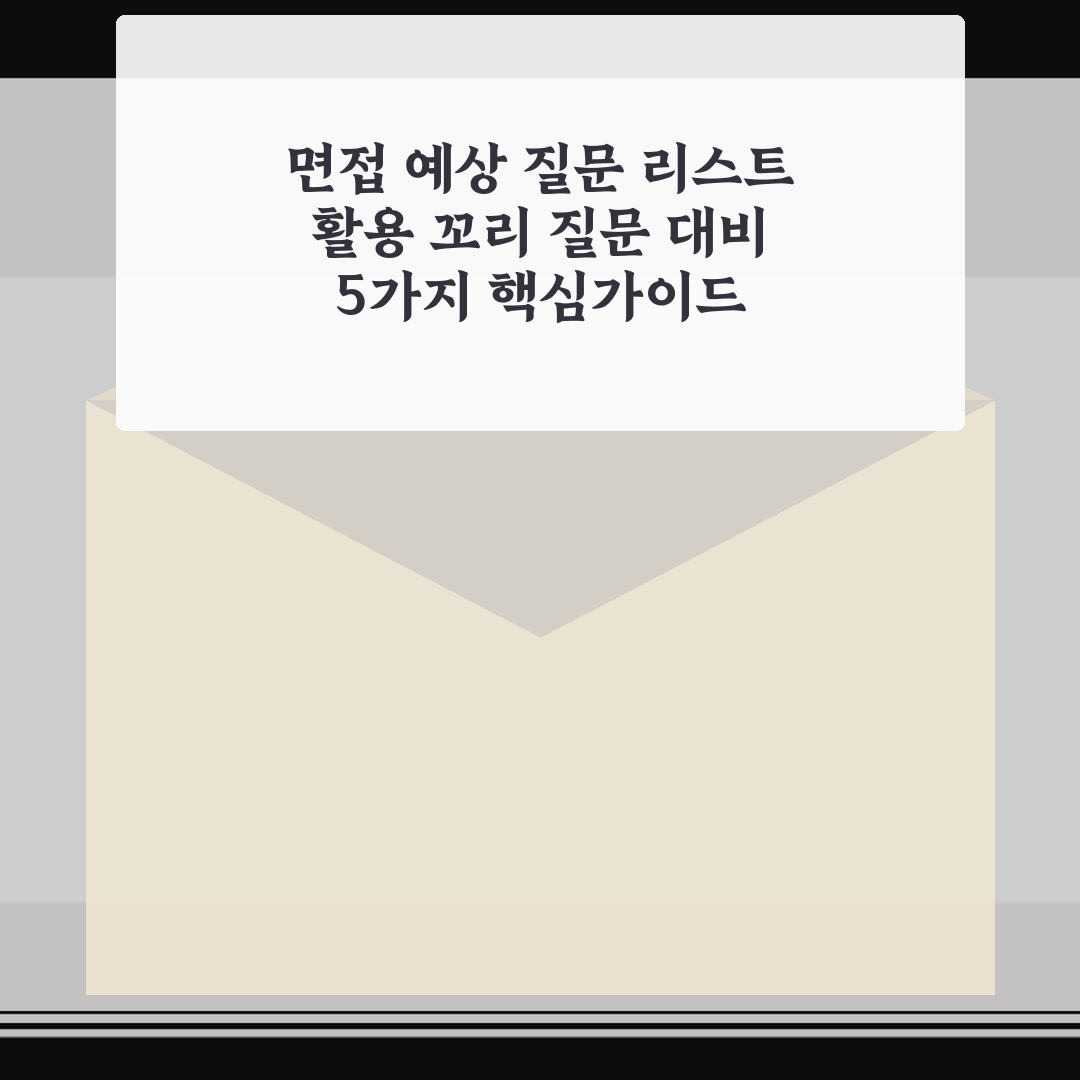 면접 예상 질문 리스트 활용 꼬리 질문 대비 5가지 핵심가이드