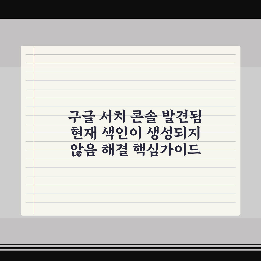 구글 서치 콘솔 발견됨 현재 색인이 생성되지 않음 해결 핵심가이드 5가지 판단 기준