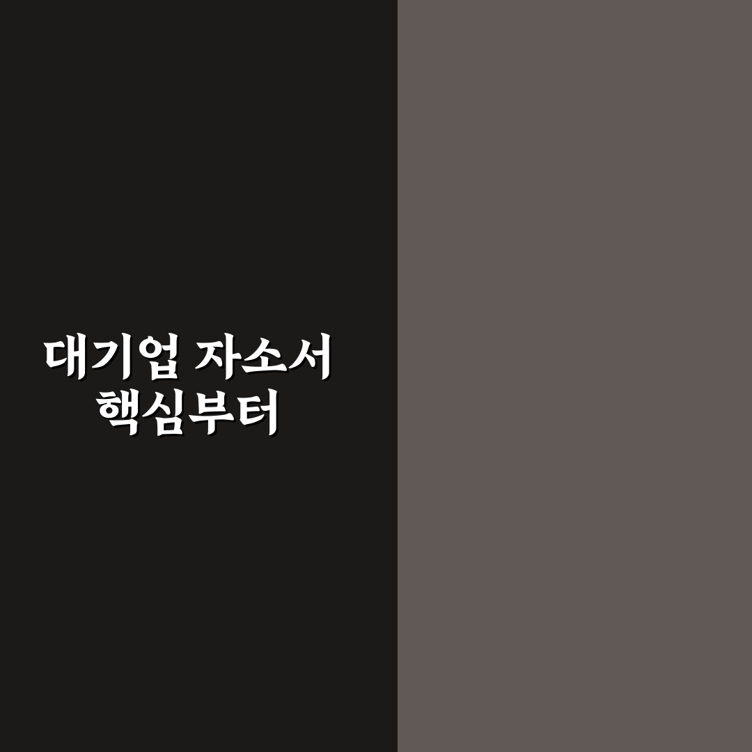 대기업 합격 자소서 예시 항목별 핵심 분석 가이드