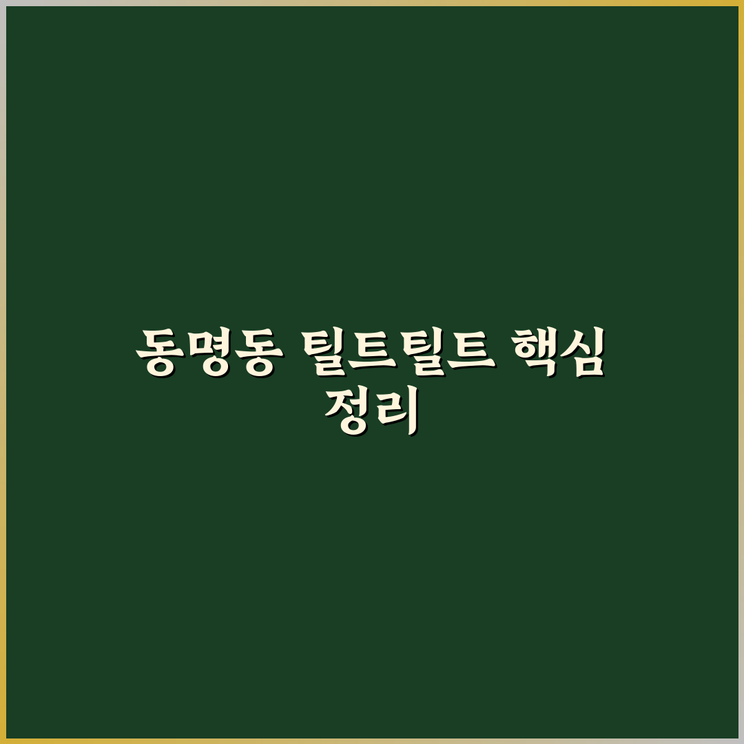 동명동 틸트틸트 분석과 선택을 위한 5가지 체크포인트