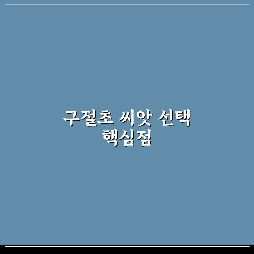 구절초 씨앗 1kg 구매 전 확인할 5가지 기준 분석