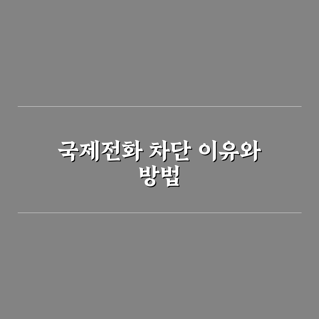 006 국제전화 차단 아이폰 꿀팁 완벽 정리