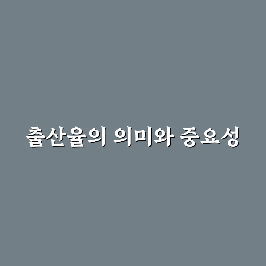 합계출산율 계산 꿀팁으로 쉽게 이해하기