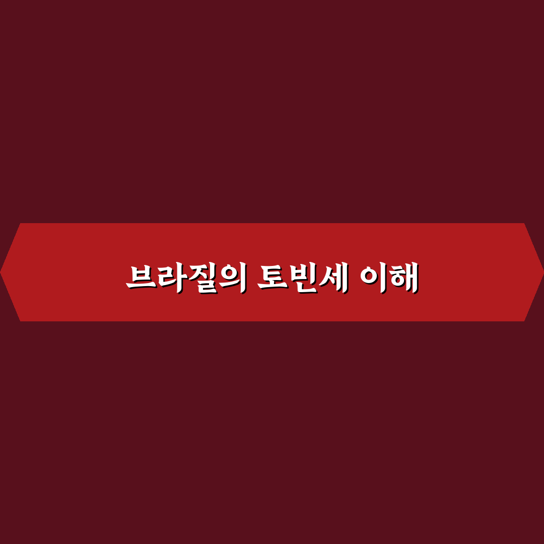 브라질 토빈세 이해하기 쉽게 정리했습니다