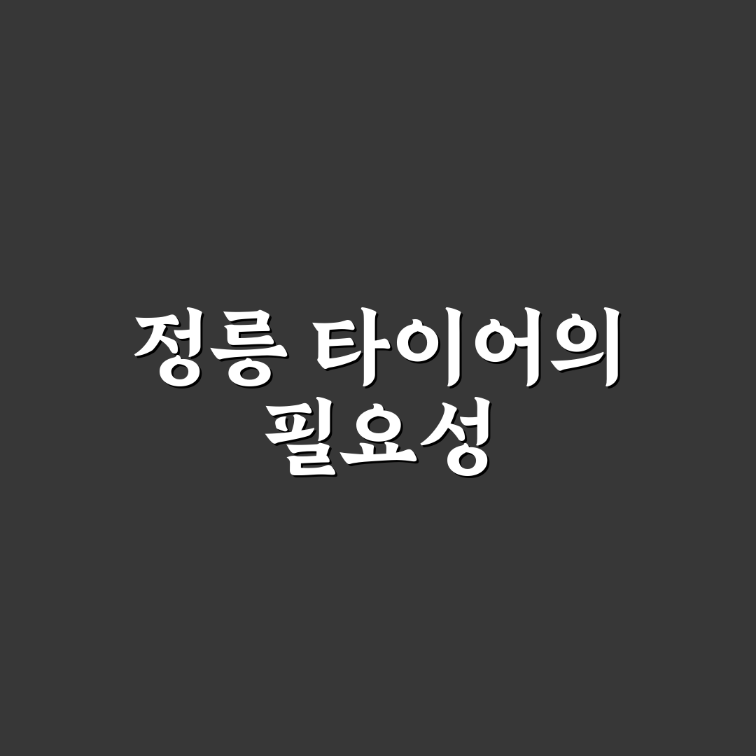 정릉 타이어 구매 꿀팁과 추천 모델 정리