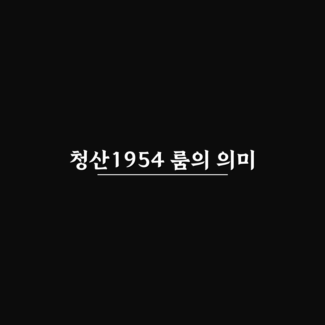 청산1954 룸 추천 및 활용 꿀팁 정리
