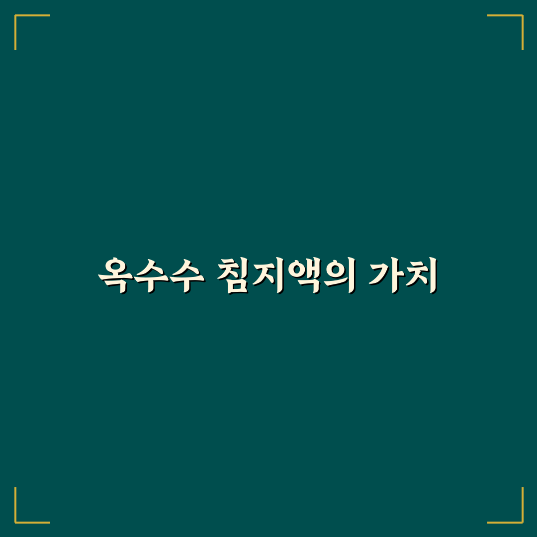 옥수수 침지액 활용법과 꿀팁 정리